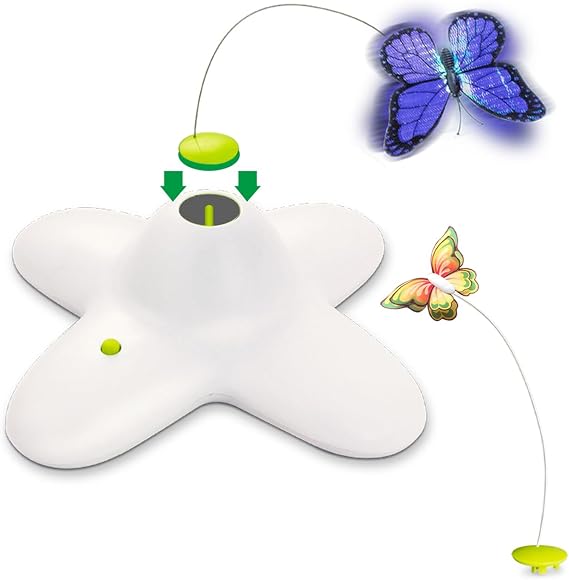 Cat Butterfly Toy with Extra Fabric Butterfly Replacements