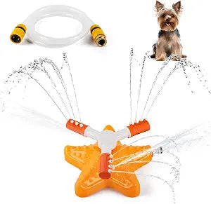 Dog Sprinkler Toy, Outdoor Water Dispenser for Dogs, 360 Degree Rotating Water Sprinkler for Puppy, Perfect Summer Dog Toy for Lawn and Cooling