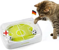 Interactive Cat Toy with Soccer Field Design, Automatic Moving Cat Ball with LED Lights & Catnip, Mentally Stimulating Enrichment Toy for Indoor Cats, USB Rechargeable